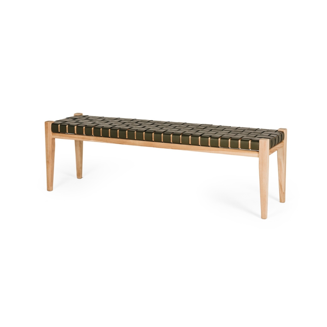 Indo Woven Bench 150 Olive image 0